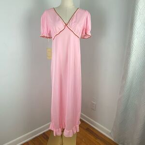 Vintage NWT Women’s S Pink Maxi Babydoll Nightgown Sheer Dress Fairy Cottagecore